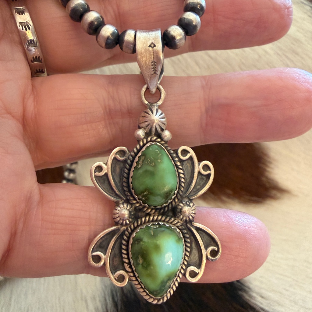 Sonoran Mountain Turquoise Navajo Style Statement Sterling Pendant 207 73g 169$